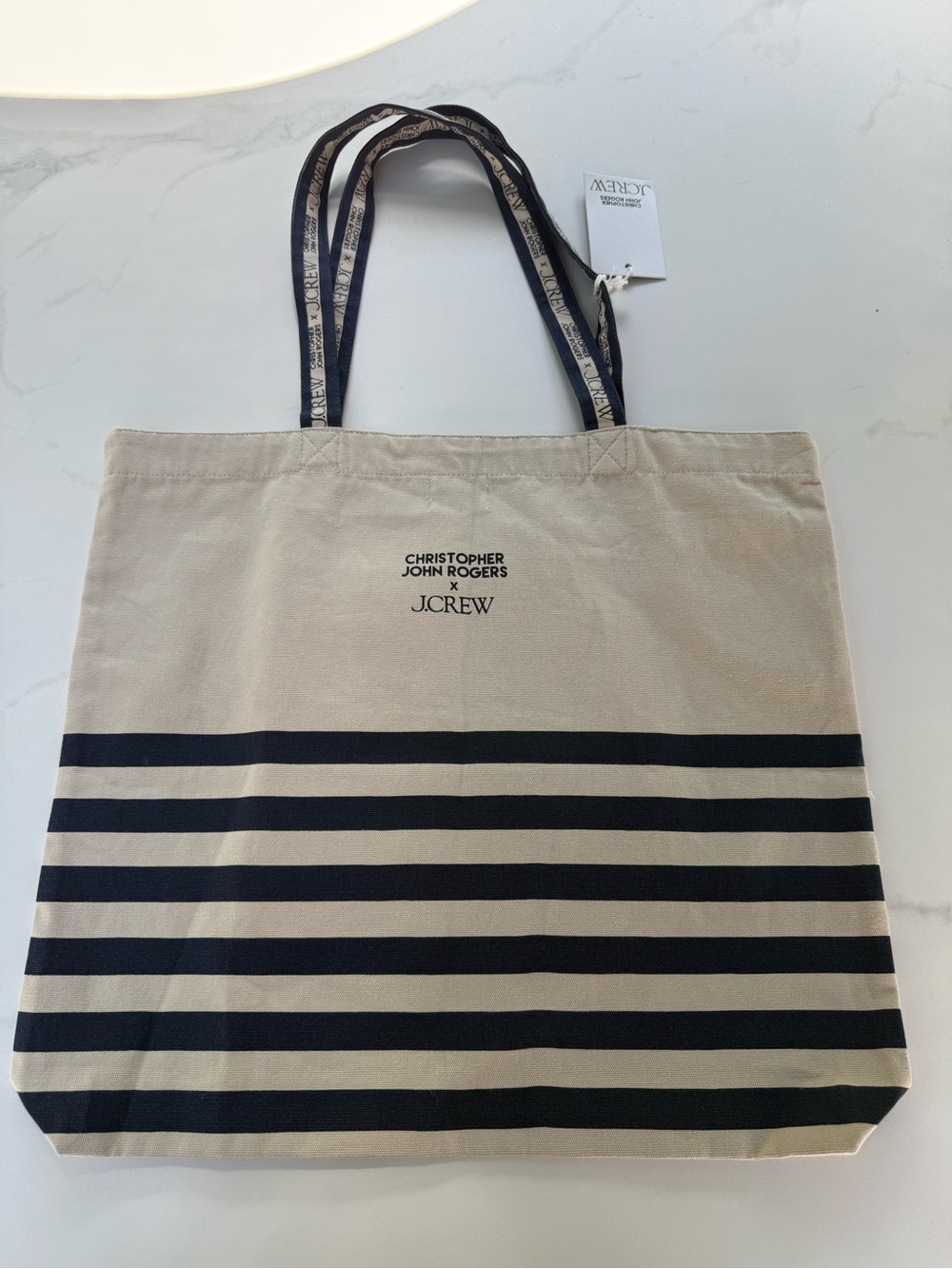 J.Crew x Christopher John Rogers Sequined Stripe Canvas Tote Bag Limited Ed, NWT - Picture 5 of 8